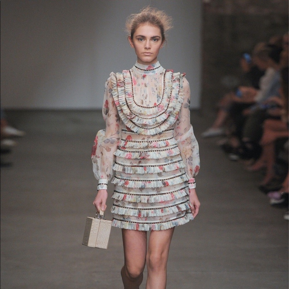 Zimmermann mischief floral pleated silk mini dress - Picture 1 of 11